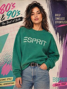 Esprit medium Green Logo Sweatshirt